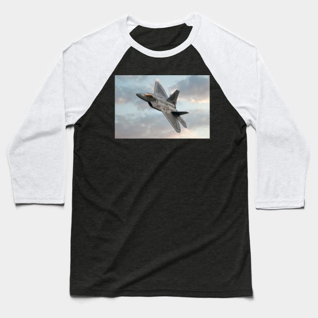 F-22 Raptor Baseball T-Shirt by SteveHClark